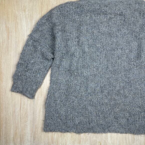 Free People Gray Turtleneck Alpaca Academia Fuzzy Pullover Knit Sweater Small - Picture 6 of 16